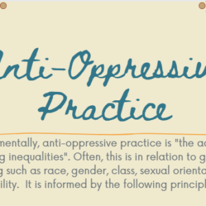 Anti-Oppressive Practice Poster. FigJam Social Work Services.